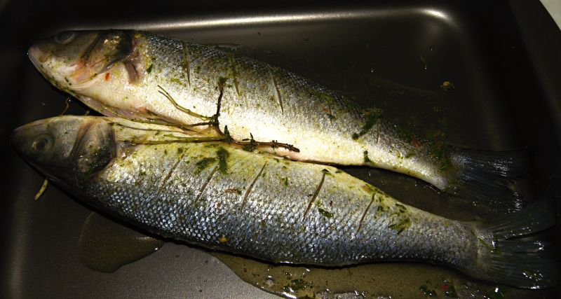 Mořský vlk v marinádě
