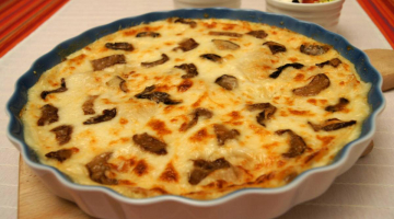 Tortilly zapečené s houbami