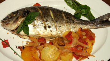 Pečená pražma se zeleninou a bramborami